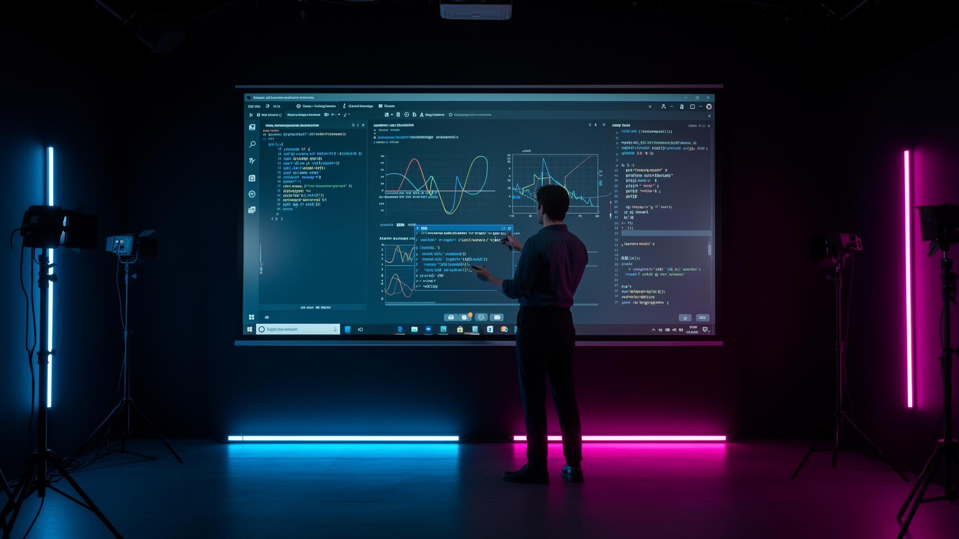 A teacher delivering a live class